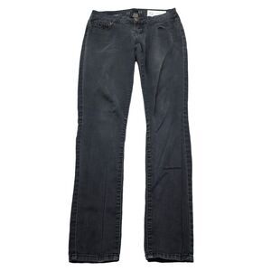 CP Jeans Womens 1 Black Skinny Low Rise Button Zip Charcoal Wash Denim Pants